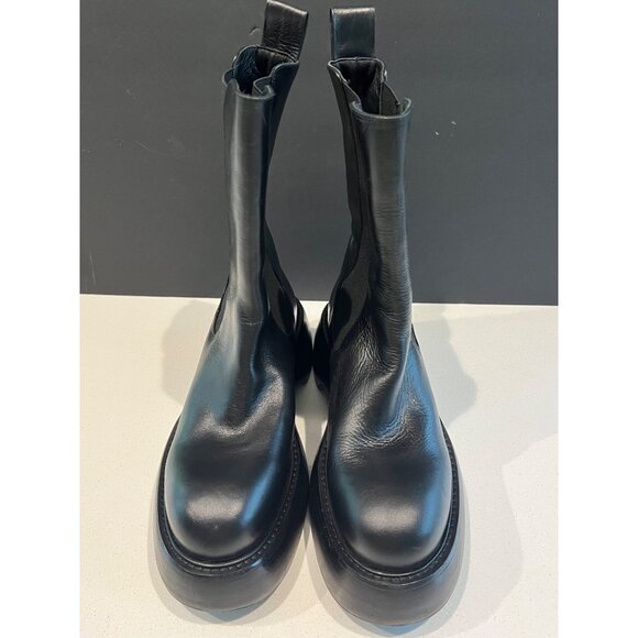 Paloma Barceló Black Leather Chunky Platform Chelsea Boots size 10 - Picture 3 of 7